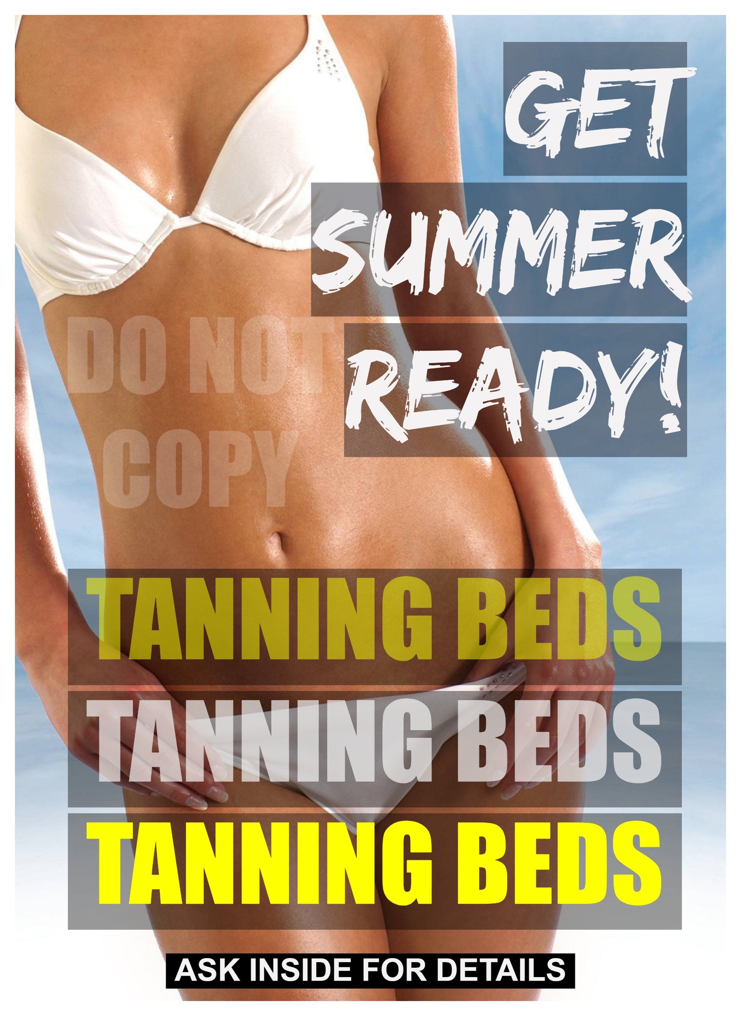 PP35 TANNING SALON SUNBED POSTER