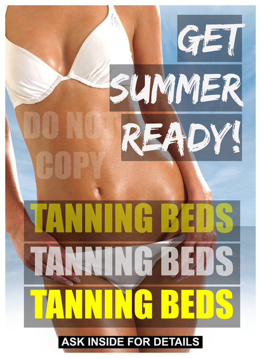 PP35 TANNING SALON SUNBED POSTER